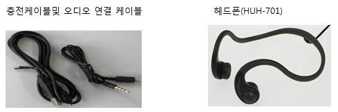 Product configuration AMP HUA 503 Headphone HUH 701 Charging cable and Audio connecting cable Headphone HUH