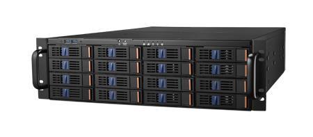 HPC-8316 Product Overview 3U rackmount 21.26 (540mm)/24.41 (620mm) depth chassis. Supports EATX, ATX, uatx Serverboard Front Access 16x 3.5 /2.5 hot-swappable HDD bays + Rear 2.