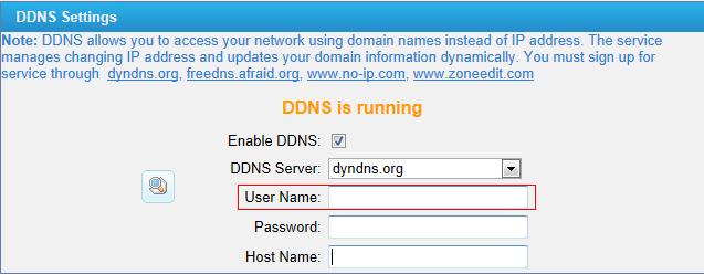 4. Optimize the length of the DDNS user name (up to 63 characters) Instruction: User Name field is allowed to input 63 characters.
