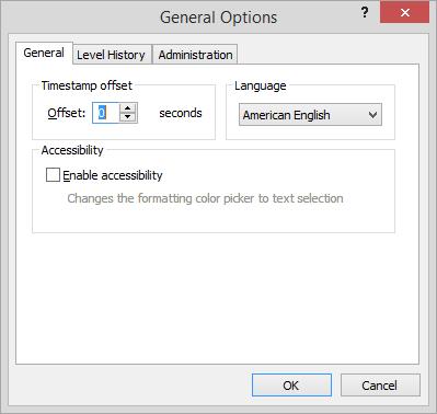 Changing General Options You can also change a number of configuration options to suit the way you work. Some options are available to all users while others are restricted to local Administrators.