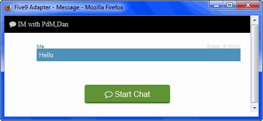 Using the Five9 Softphone Sending and Receiving Instant Messages You can now chat with the current users, or you may add users to the session.