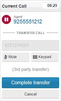 4 Speak briefly with the third party (recipient of the transferred call) before transferring the party who is on hold (red icon below).