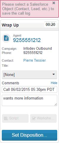 Processing Calls Adding Comments to the Call Log Related To field: When you navigate to the details page of other Salesforce objects, such as an opportunity, account, or case.