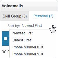 1 To listen to your message, click the Voicemails tile. 2 Select the Personal tab. Messages are sorted by date.