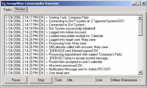 OpenNet Software Ltd. GWCommander v.3 Admin Guide, Page 15 Right-click a task to: Run it immediately; Disable or Enable it; Delete it. View Task s Details, Targets and Task-specific options (as XML).
