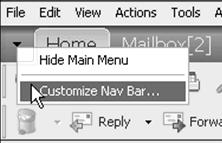 Navigation Bar The Navigation Bar at the top of the GroupWise window contains the items used most frequently.