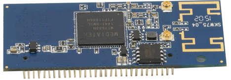 1. General Description The SKW75 module includes an 802.11n MAC and baseband, a 2.4GHz radio and FEM, a 580MHz MIPS CPU, a 5-port 10/100 fast Ethernet switch.