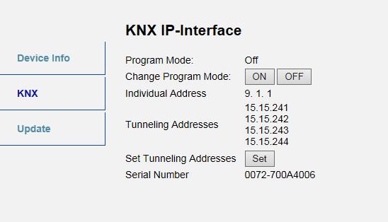 This function is similar to the programming button function. With this the regarded device is easy to distinguish from other interfaces in the same IP network.