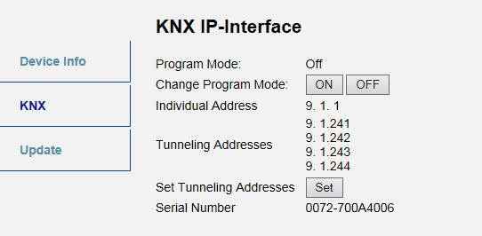 Step 1: Open the Bus tab in the ETS and select the UIMip as the Current Interface. In the IP Tunneling window the already assigned host physical address can be read.