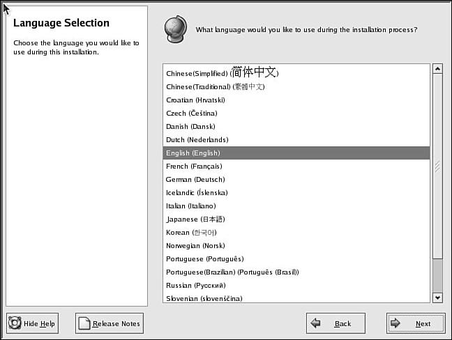 64 CHAPTER 3 FIGURE 3.4 Select a language to use when installing Fedora. FIGURE 3.5 Select a default keyboard to use when installing and using Fedora.