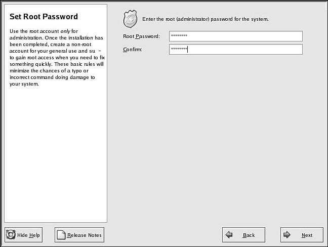 Type in a password, press Tab or Enter, and then type it again to make sure that it is verified.