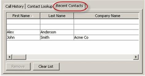 Managing Contacts Adding Contacts Section Contact Record Sessions Enables you to view previous calls to the selected contact record.