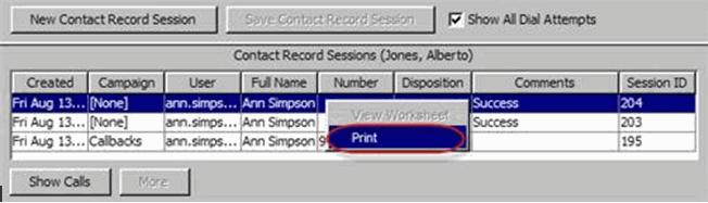 A new line appears in the Contact Sessions section.