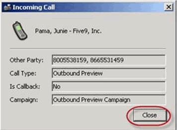 Processing Calls Previewing Calls in Standard Five9 Domains You are not allowed to copy and paste or drag and drop any number into the RETYPE TO DIAL window.