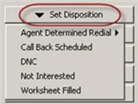 Processing Calls Ending Calls Preview calls: Among the listed dispositions, you can find such system dispositions as No Answer, Busy, Fax, Answering Machine, Dial Error, etc.