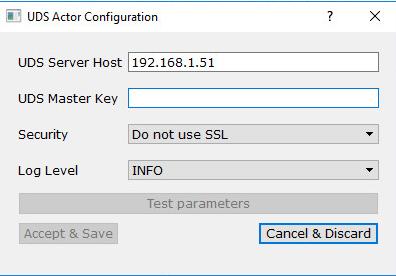 We will need to indicate the "UDS Master Key" that was generated by the UDS server (this code provides more security to the system).