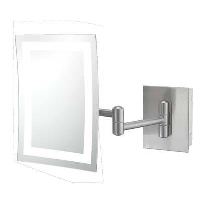LUXURY MIRRORS SINGLE-SIDED LED LIGHTED MIRRORS Single-Sided LED Rectangular Wall Mirror 3x magnification 6 3/8 x 8 5/8 rectangular dimension 13