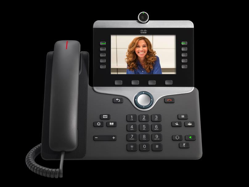 IP Phone 8845 and 8865 Hardware Features HD Video Camera, 80-degree HFOV, 25-degree tilt, metal ring rotates for manual on/off, LED indicator, H.