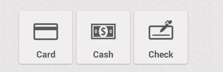 Transactions Cash Sale 1. Add items to the item cart, and then tap the checkout button. 2. Tap the cash icon. 3.