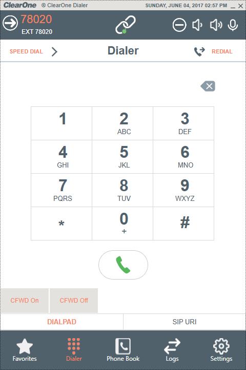 3. Verify basic telephony features by establishing calls between Converge Pro 2 128V and another phone using the ClearOne Converge Pro 2 Dialer application.