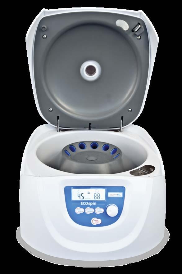 Equipped with a 12 - fold fixed angle rotor for max. 15ml test tubes and 4500 rpm, ECOspin III is an ideal appliance for doctor s practice.