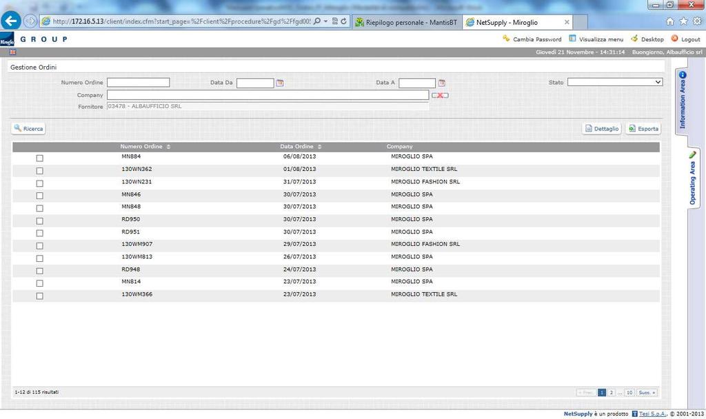 CHAPTER 3 ORDER MANAGEMENT Vendor can view additional details about his orders. When this menu task is entered, the list of all the vendor s orders is presented.