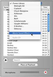 imovie Sound Effects Sound effects included with imovie Select imovie
