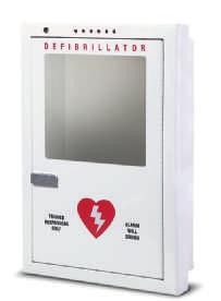 gives even greater visibility to the defibrillator. Can be mounted three different ways to maximize visibility: T-mount, V-mount or Corner Mount.