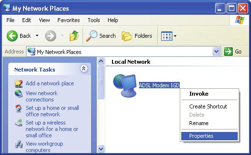 Step 4.An icon with the description for each UPnP-enabled device displays under Local Network.