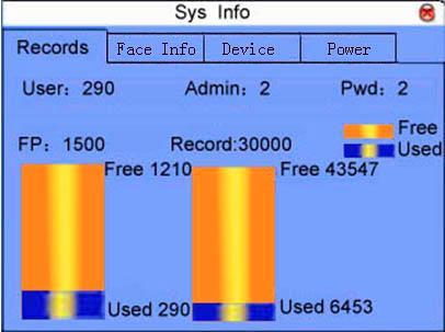 9 Sys Info Use system information to check the current device s saving status, its version information and so on. Notice: The picture may be different from your device. The real product prevails. 9.