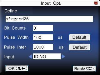 Input the name of user defined format. Press / to move cursor to the item to be set. If it is the input box, press numeric keys on small keyboard to input the value.