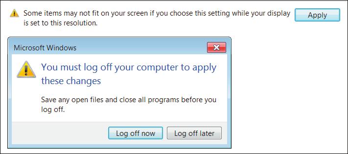 Part V: Having It Your Way with Windows 7 Some dialog boxes that are too large for a screen resolution of 1024 x 768 or lower 3.