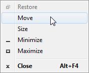 55 Moving a Window There are different ways to move a window. Click and drag the window title bar to the position you want Click on the program or folder icon on the title bar.