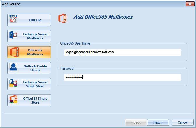 3. Office365 Mailboxes - To add the mailboxes of Office365 into the software to save and export process.