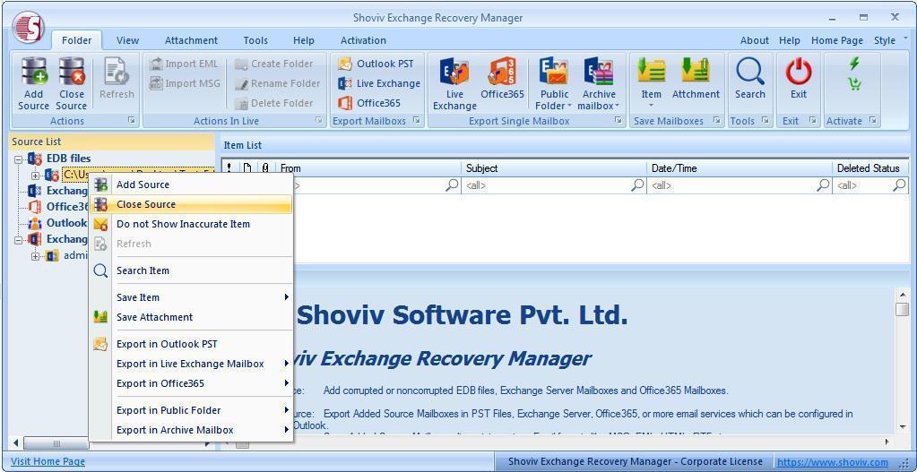 Close Source The close source files option is provided to you to close the source. There are generally two ways which are given in the application through which you can remove or close the source.