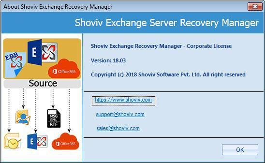 About Exchange Recovery Manager Shoviv Exchange Server Manager is an all in one software solution for Microsoft Exchange related migration and export processes which efficiently recovers the