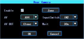Setup in the DVR menu Advanced RearCamera, see as following, click OK Click