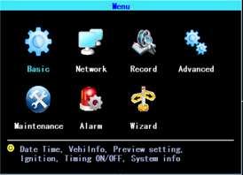 Right click the mouse, select Menu to start setup menu, see below: Figure 1. System Menu Menu is the primary screen of the system setup and control, see below: Figure 2. Primary Menu 3.