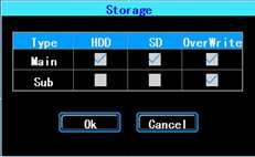 4.4 Recording storage Select to record to SD card and activate Over