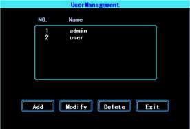 username and privileges. Figure 44. User Management 5.