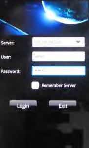 Key your DVR IP, the username and password, if you want the program to keep in memory select REMEMBER SERVER, then click on LOGIN You