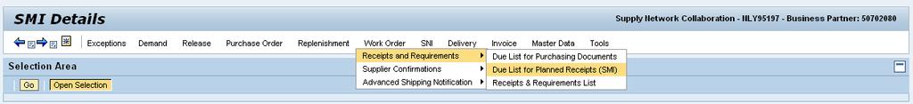 Page: 32 Create Advance Shipping Notices (ASNs) Follow the Menu path Delivery Due List for Purchasing Documents in