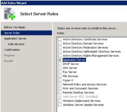 3. In the Add Roles Wizard screen, click Server Roles The system displays the following the screen 4.
