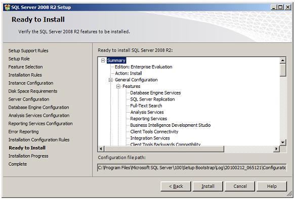 . 23. Click Install to begin the SQL 2008 installation.