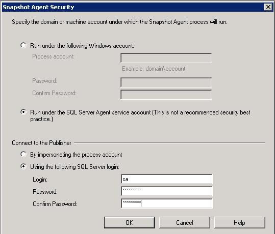 Click the Run the SQL Server Agent service account option. b.
