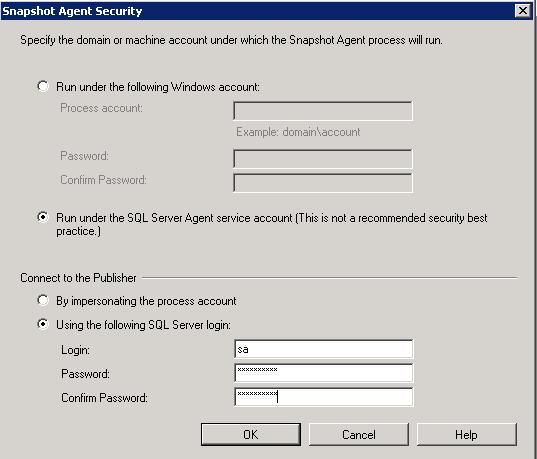 Click the Run the SQL Server Agent service account option. b.