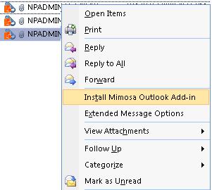 6.2 Installing the Add-in from Outlook To install the Mimosa Outlook Add-in from Outlook, complete the following 1. Select Options > Cache Options > Archive Cache Options. 1. Open Microsoft Outlook.