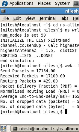 Figure 10 and 11 shows the calculation of send packets, received packets, packet delivery