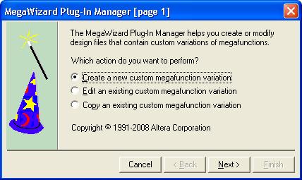 MegaWizard Plug-In Manager Descriptions Figure 2 1. MegaWizard Plug-In Manager [page 1].