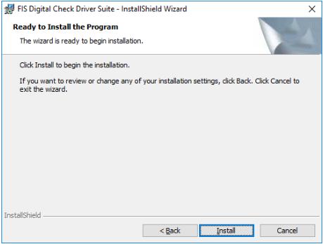 11. Select Next on the Welcome InstallShield Wizard dialog box 12. Select Install on the Ready to Install the Program dialog box 13.